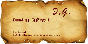 Demény Györgyi névjegykártya